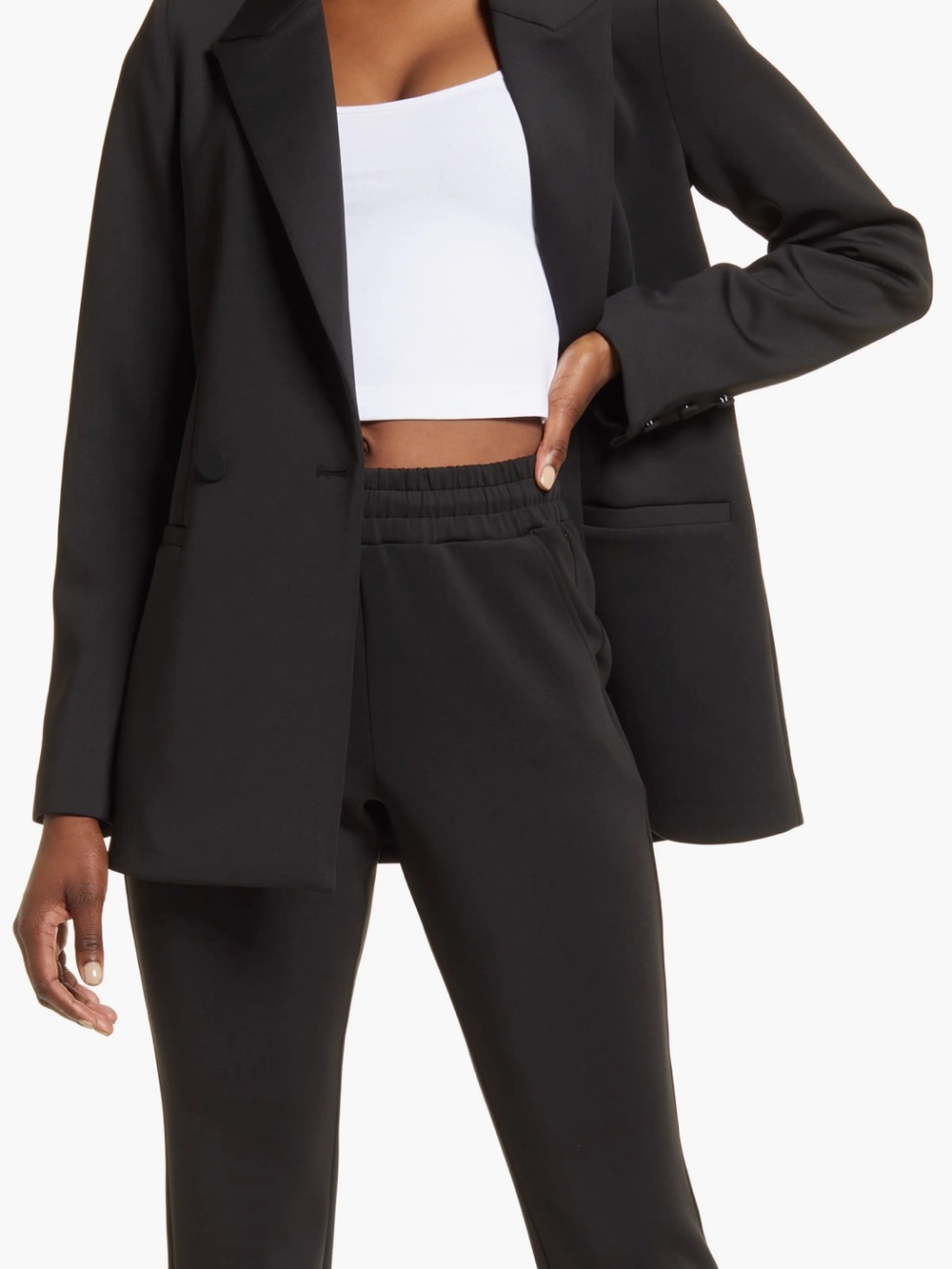NWT Good American Black Scuba Blazer